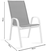 Τραπεζαρία Valor-Calan σετ 5τεμ  μέταλλο-textilene ανθρακί 110x60x70εκ