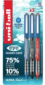 UNIBALL ΣΤΥΛΟ ΥΓΡΗΣ ΜΕΛΑΝΗΣ EYE MICRO 0.5mm ΜΠΛΕ-ΜΑΥΡΟ-ΚΟΚΚΙΝΟ (#UB150ROPX3-PF-ASS)