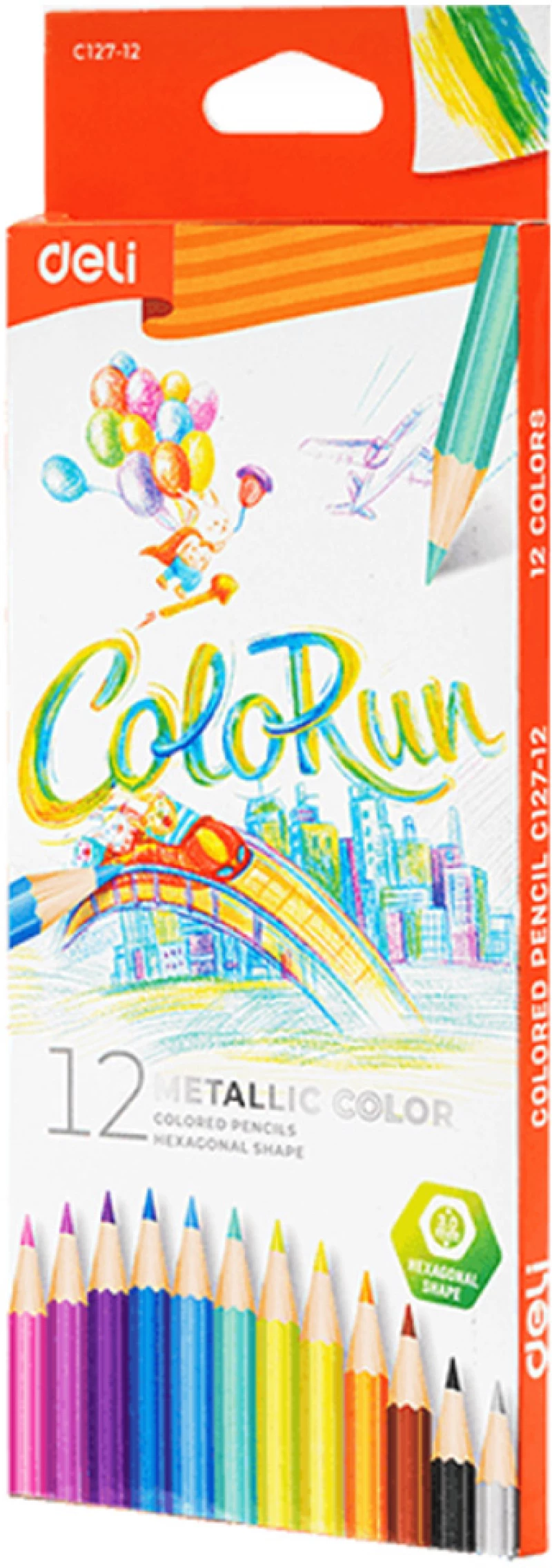 DELI ΞΥΛΟΜΠΟΓΙΕΣ 12 ΜΕΤΑΛΛΙΚΑ ΧΡΩΜΑΤΑ COLORUN (#231.442143)