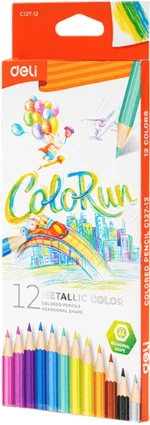 DELI ΞΥΛΟΜΠΟΓΙΕΣ 12 ΜΕΤΑΛΛΙΚΑ ΧΡΩΜΑΤΑ COLORUN (#231.442143)