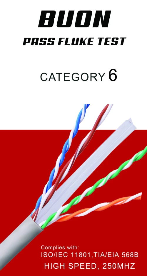 BUON 60 UTP CAT6 CABLE WITH PASS FLUKE TEST CCA 0.57MM 23AWG CCA WHITE 305M