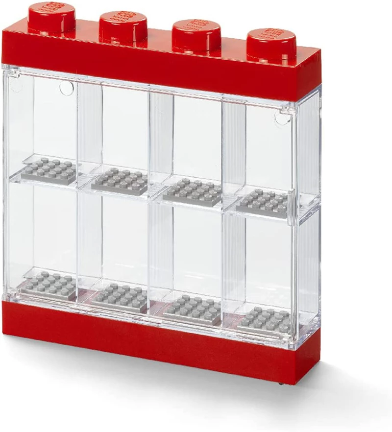 LEGO ΔΙΑΦΑΝΗ ΘΗΚΗ 8 MINIFIGURES 4 KNOB LEGO 021 BRIGHT RED (#40650001)