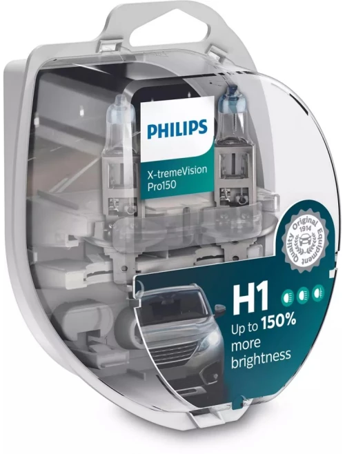 Λάμπες Philips H1 X-treme Vision Pro150 12V 55W Έως 150% Περισσ.Φως 12258XVPS2 12258XVPS2