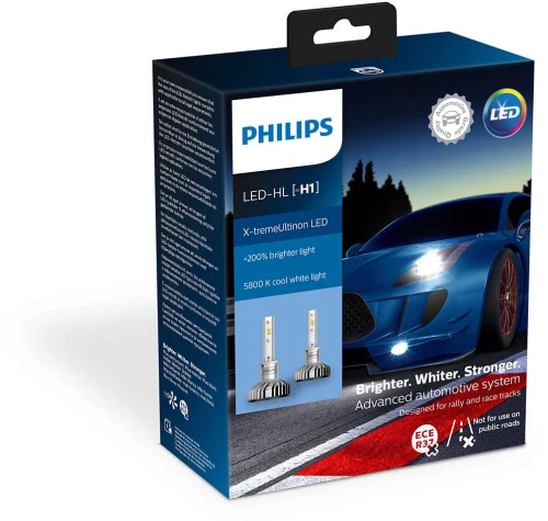 Philips Led H1 5800Κ X-tremeUltinon + 200%  11258XUX2