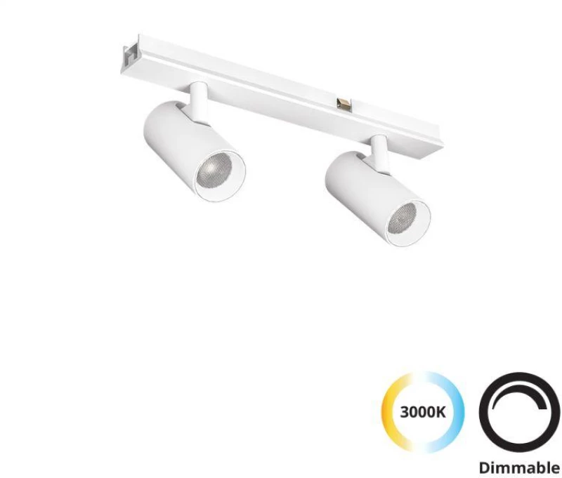 Viokef 4288701 Διπλό Σποτ Track 7W Λευκό Slim Magnetic