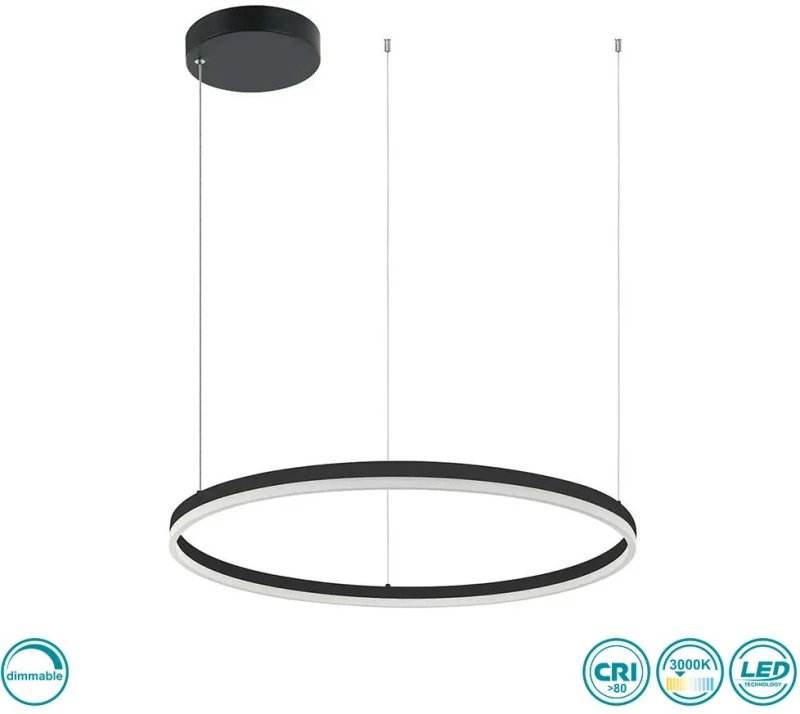 Φωτιστικό Κρεμαστό Zambelis Lights Cristine 20262 Μαύρο Ματ