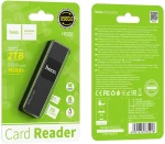 Αναγνώστης Κάρτας Μνήμης Hoco HB20 Mindful 2 σε 1 USB 3.0 έως 5Gbps και 2TB για Micro SD και SD Μαύρος