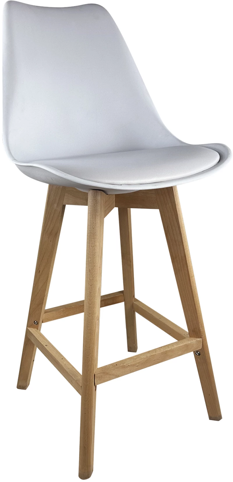 Σκαμπό Bar ArteLibre BRONX Λευκό PP/PU/Ξύλο 57.5x49x105cm