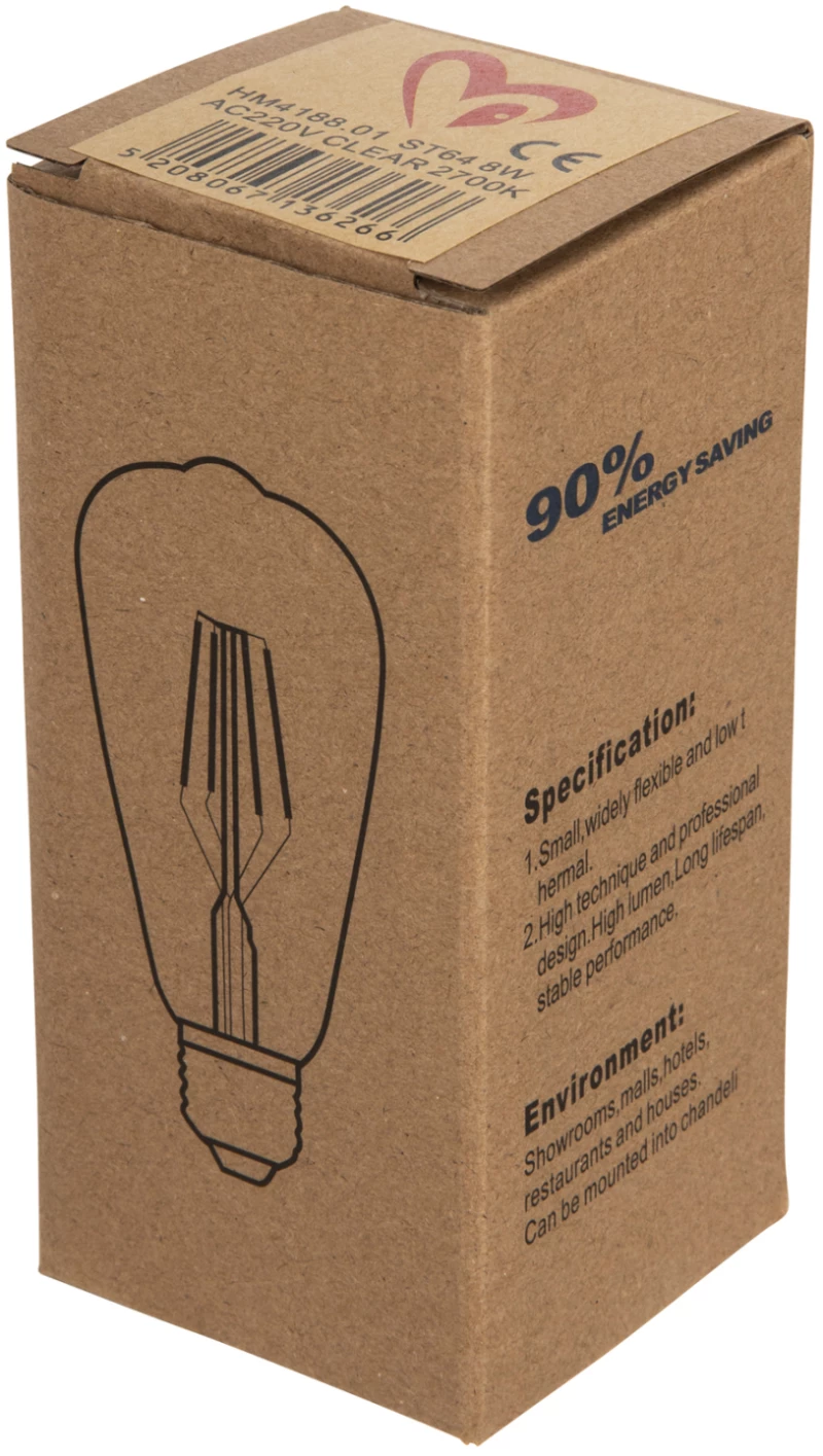 ΛΑΜΠΤΗΡΑΣ HM4188.01 LED FILAMENT 8W E27 DIMMABLE 2700K ΔΙΑΦΑΝΟΣ (1 τεμάχια)