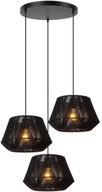 Lucide JESSICA - Pendant light - Ø 35,5 cm - 3xE27 - Black - 10421/13/30