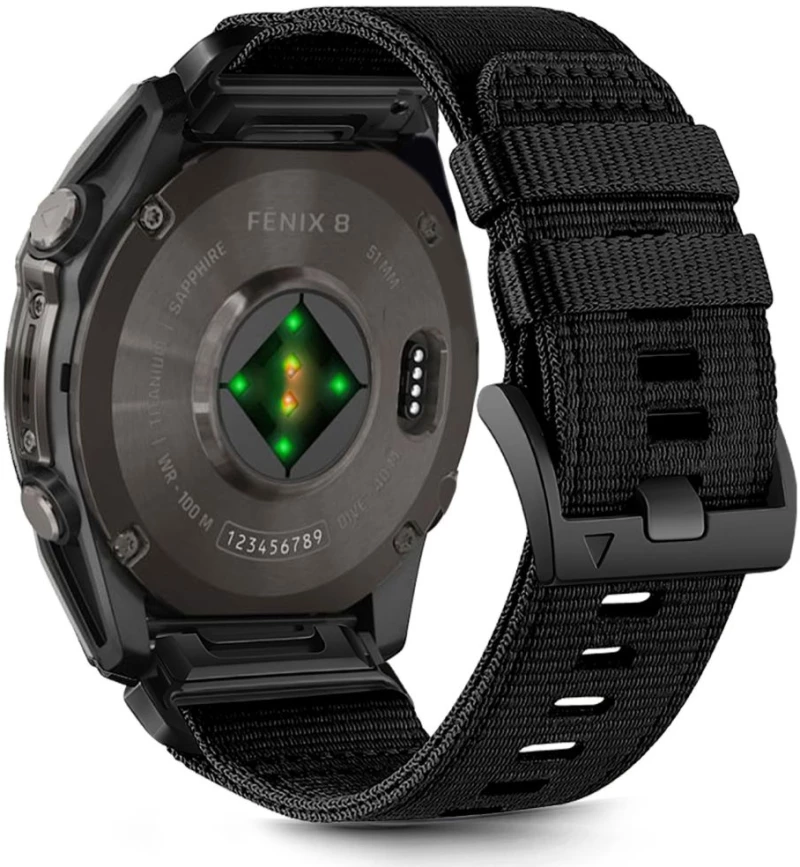 Tech-Protect Λουράκι Nylon Classic Garmin Fenix 5X / 5X Plus / 6X / 6X Pro / 7X / 8 (51mm) Black