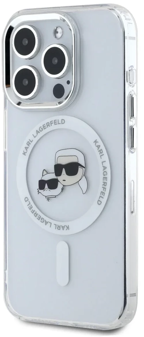 Karl Lagerfeld Θήκη IML K&CH Heads Metal Frame MagSafe iPhone 16 Pro Max Transparent