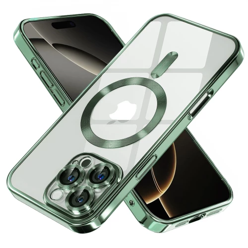 Techsuit Θήκη Luxury Crystal MagSafe iPhone 16 Pro Max Deep Green