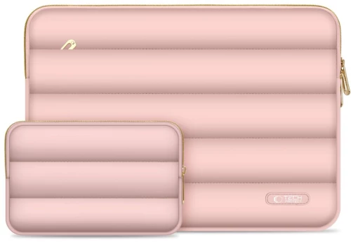 Tech-Protect Θήκη Puffy MacBook / Laptop 15-16 με Τσαντάκι Dusty Rose