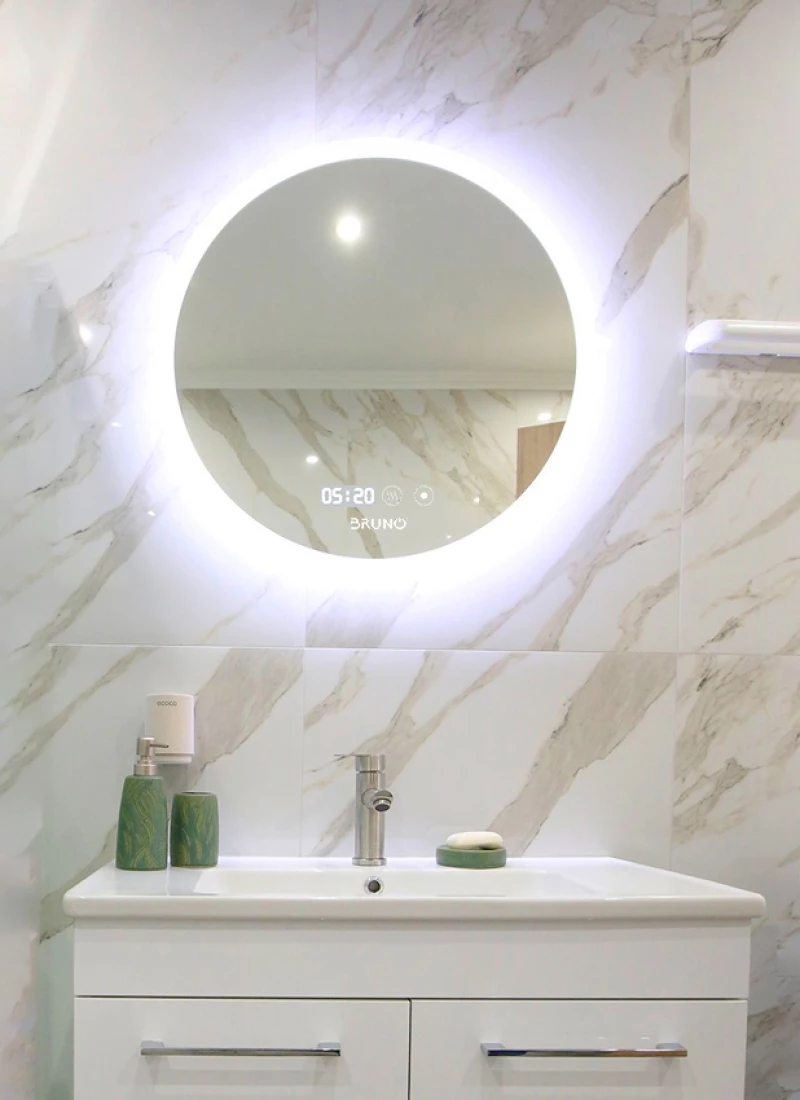 BRUNO καθρέφτης μπάνιου LED BRN-0199, στρόγγυλος, 24W, Φ60cm, IP67