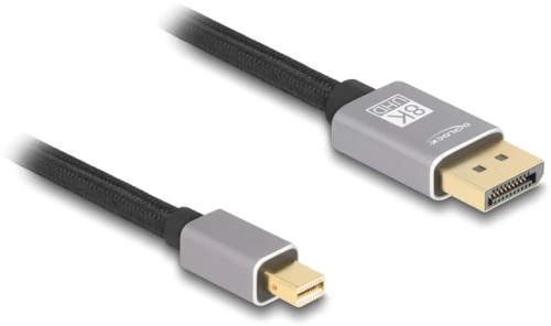 DELOCK καλώδιο mini DisplayPort σε DisplayPort 81091, 8K/60Hz, 32.4 Gbps, 1m, μαύρο