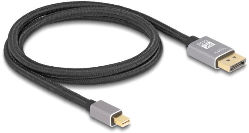 DELOCK καλώδιο mini DisplayPort σε DisplayPort 81091, 8K/60Hz, 32.4 Gbps, 1m, μαύρο