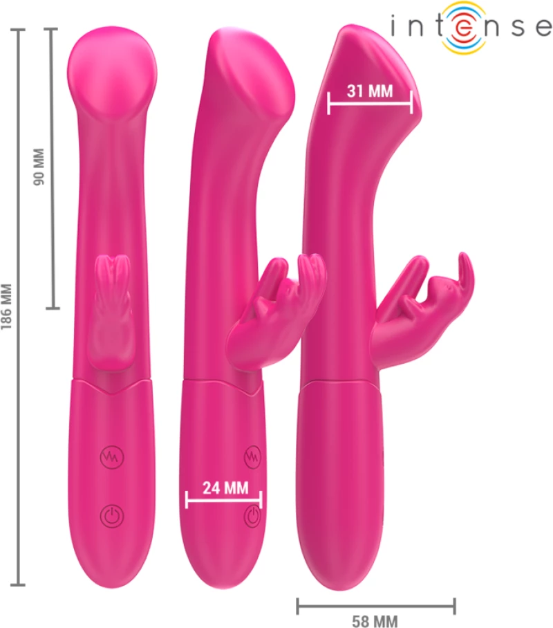 INTENSE - JULIETA RABBIT VIBRATOR 18.6 CM 10 VIBRATIONS - ( Κωδικός Προϊόντος : D-242078 )