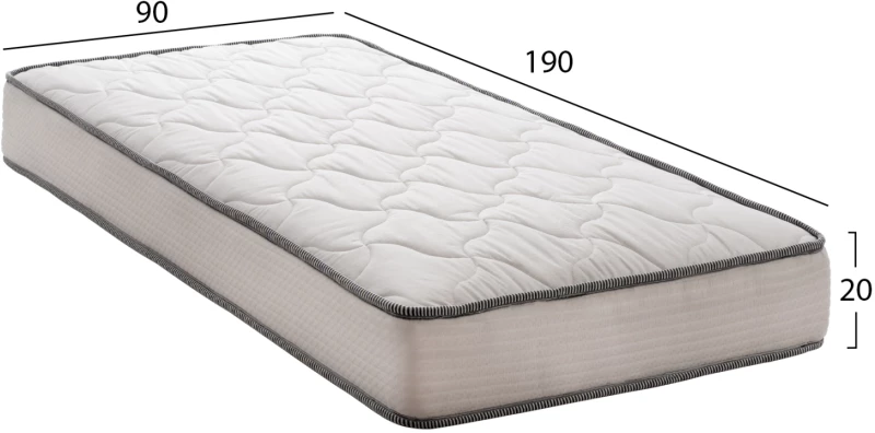 ΣΤΡΩΜΑ DREAMTOPIA ΣΕΙΡΑ ATLAS HM654.90 BONNELL SPRING 90x190x20Y εκ.