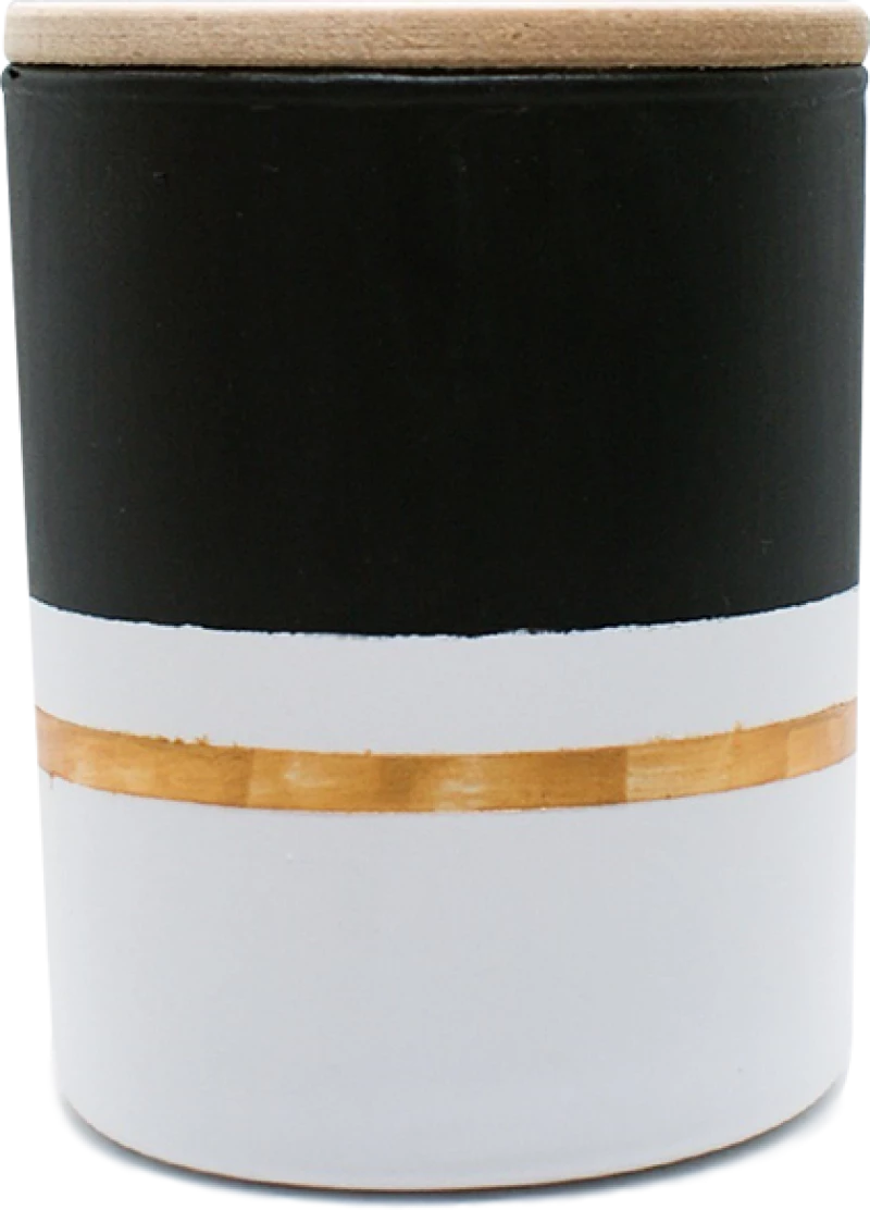 Black Coconut αρωματικό κερί με νότες από καρύδα, βιολέτα και βανίλια σε χειροποίητο γυάλινο ζωγραφισμένο δοχείο 7.5x8 εκ
