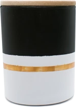 Black Coconut αρωματικό κερί με νότες από καρύδα, βιολέτα και βανίλια σε χειροποίητο γυάλινο ζωγραφισμένο δοχείο 7.5x8 εκ