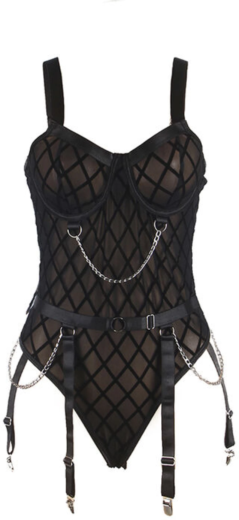 SUBBLIME - 954260 BODY WITH CHAINS + GARTER BELT - ( Κωδικός Προϊόντος : D-242205 )