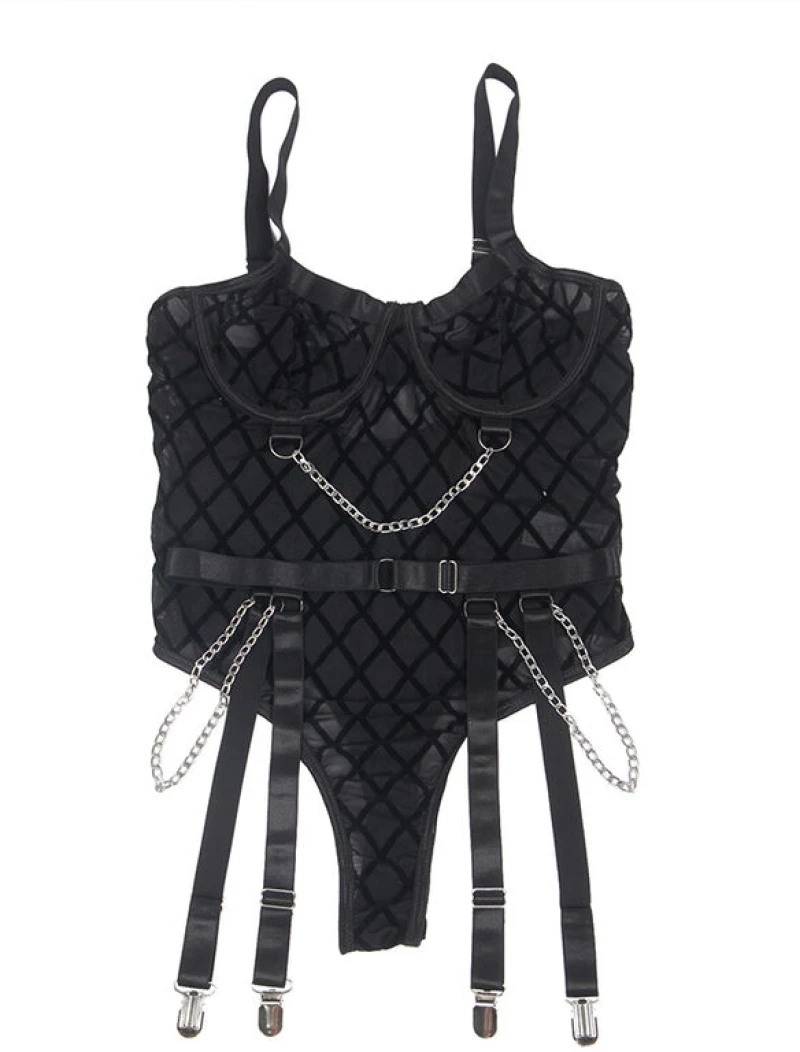 SUBBLIME - 954260 BODY WITH CHAINS + GARTER BELT - ( Κωδικός Προϊόντος : D-242205 )