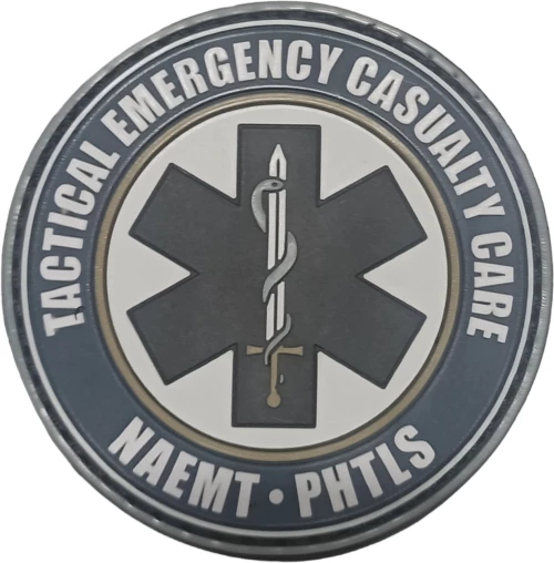 Pvc str2 Σήμα TECC (Tactical Emergency Casualty Care)- Phtls/NAEMT (Blue/White)