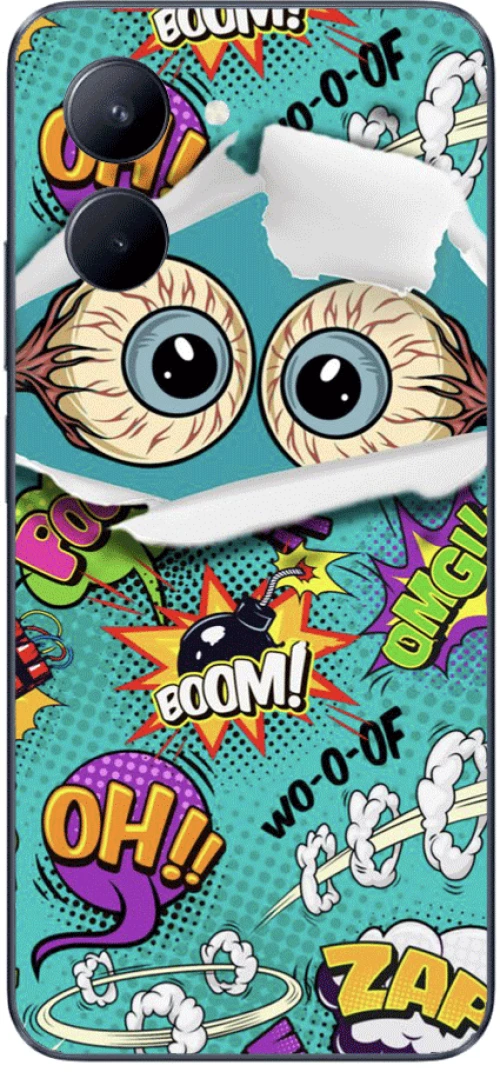 Comic Eyes Silicone case Θήκη για Realme C33 green