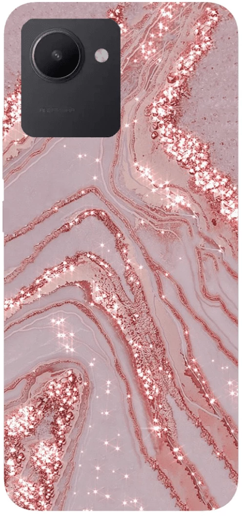 Marble Silicone case Θήκη για Realme C30 pink