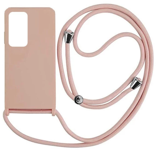Cord Silicone back cover Case με κορδόνι για Samsung Galaxy A53 nude*