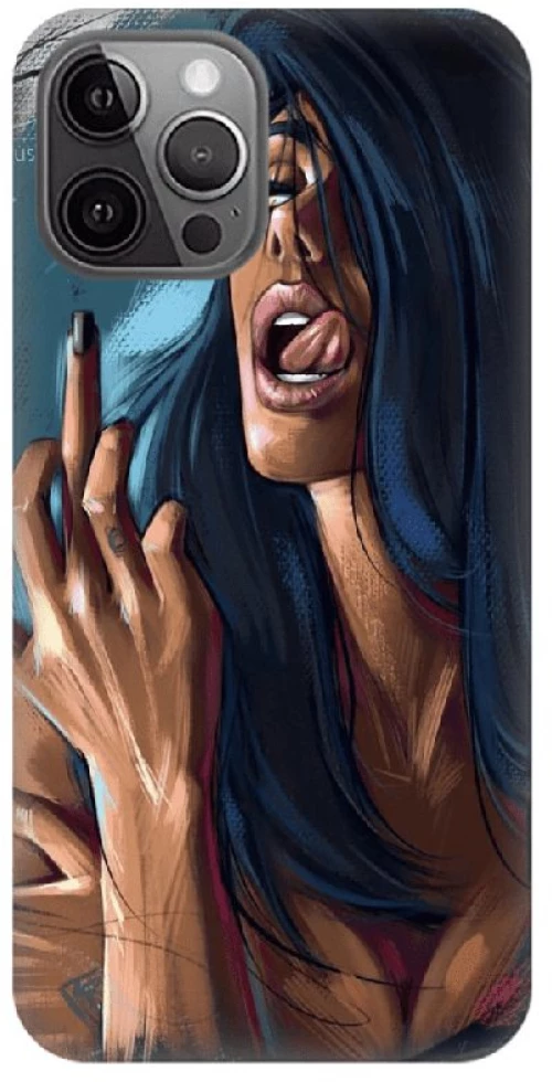 Woman Silicone case Θήκη για iPhone 13 Pro Max blue