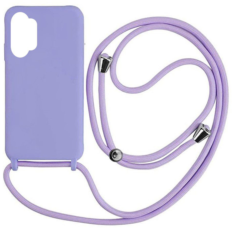 Cord Silicone back cover θηκη με κορδόνι για Samsung Galaxy A13 4G purple*