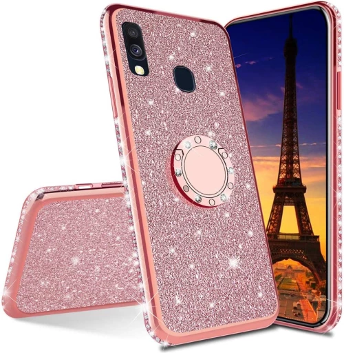 Θήκη Diamond Ring Glitter pink for SAMSUNG GALAXY A20e
