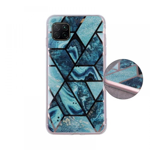 Geometric Marmur Case Θήκη για Huawei P40 Lite dark blue