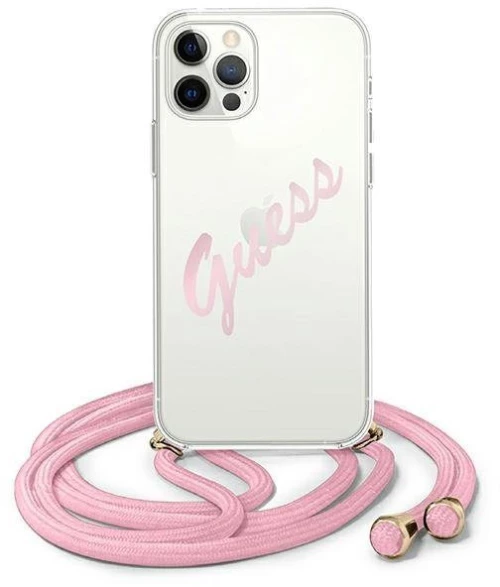 Guess GUHCP12LCRTVSPI iPhone 12 Pro Max 6,7" pink hardcase Script Vintage*