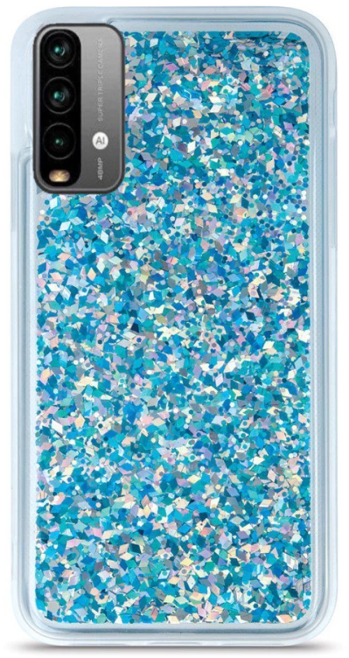 Liquid Sparkle TPU back case for Xiaomi Redmi 9T blue