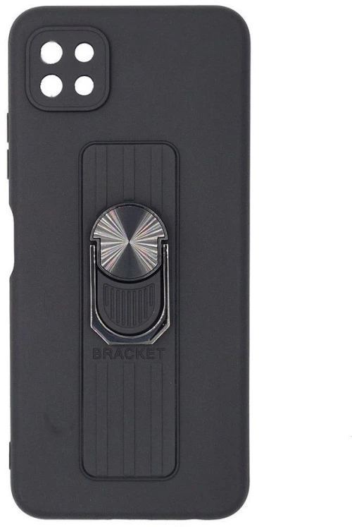 Ring Case silicone case with finger grip and stand Θήκη για Samsung Galaxy A22 5G black*