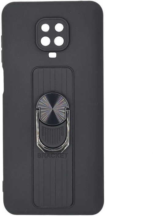 Ring Case silicone case with finger grip and stand Θήκη για Xiaomi Redmi Note 9 Pro / Redmi Note 9S black*