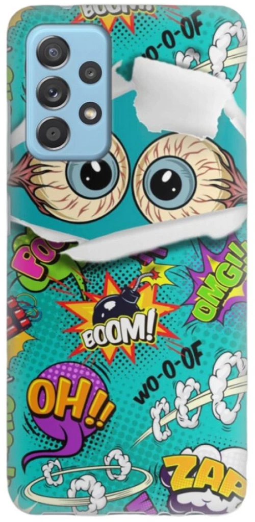 Comic Eyes Silicone case Θήκη για Samsung Galaxy A32 5G green