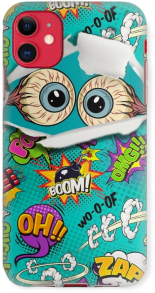 Comic Eyes Silicone case Θήκη για Iphone 12 Mini green