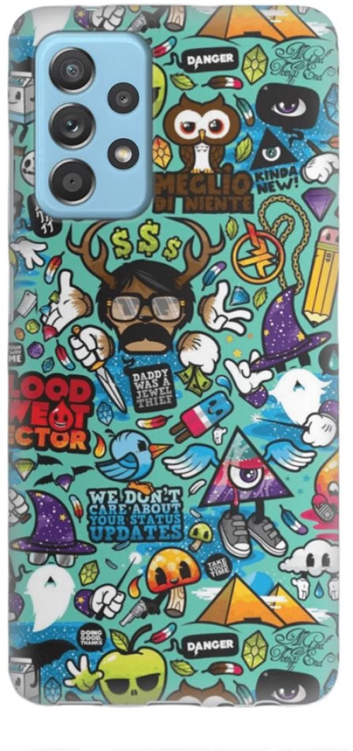 Comic Silicone case Θήκη για Samsung Galaxy A32 5G green