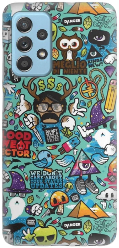 Comic Silicone case Θήκη για Samsung Galaxy A32 4G green