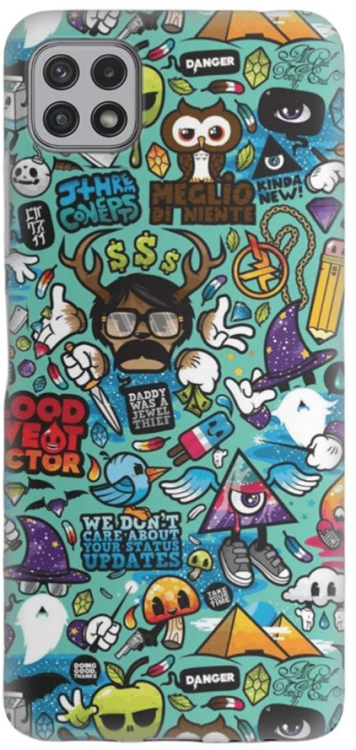 Comic Silicone case Θήκη για Samsung Galaxy A22 5G green