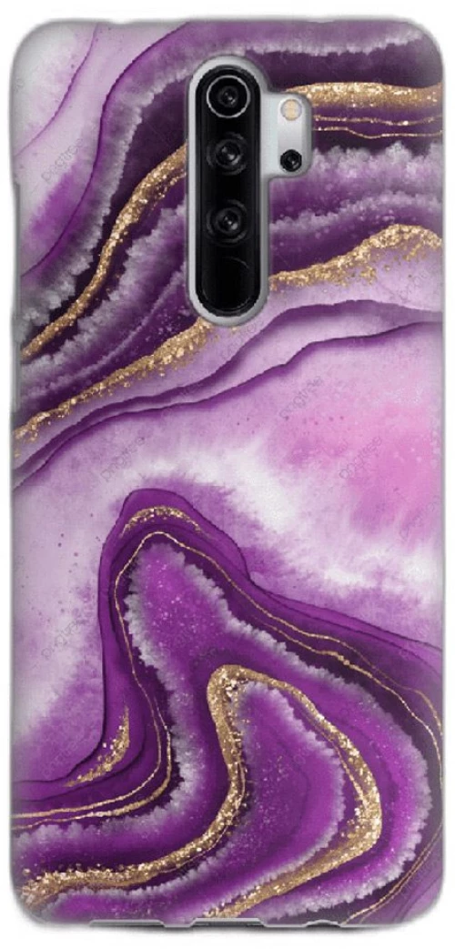 Marble Silicone case Θήκη για Xiaomi Redmi Note 8 Pro purple
