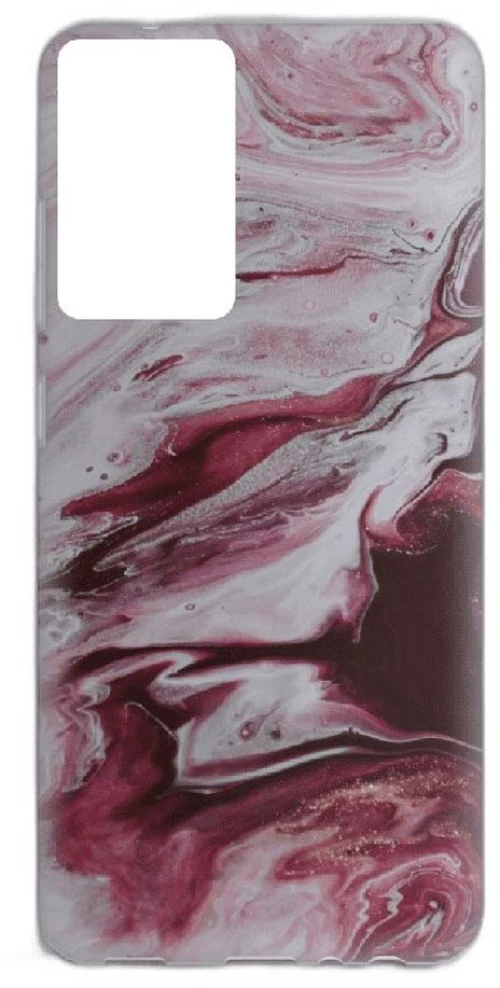 Marble Silicone case Θήκη για Xiaomi Redmi Note 10 / 10S red-white