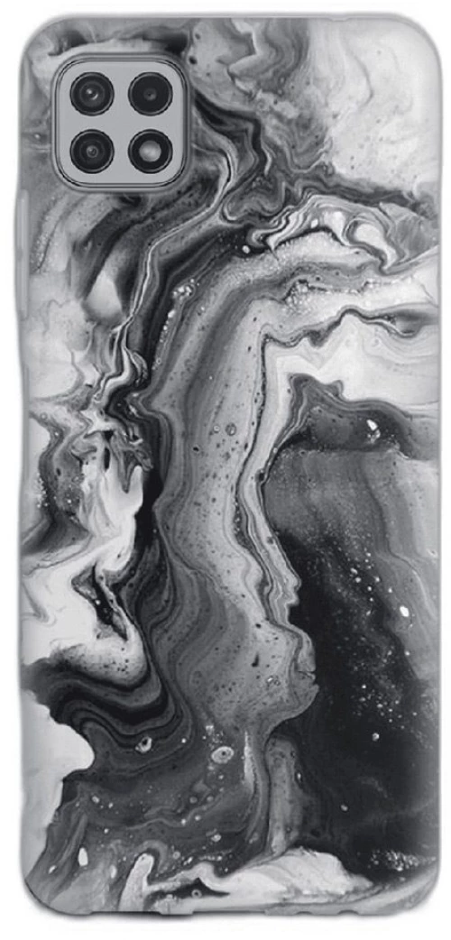 Marble Silicone case Θήκη για Samsung Galaxy A22 5G black-white 2