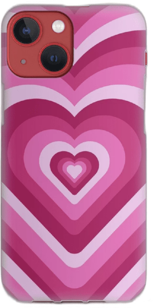 Hearts Silicone case Θήκη για Iphone 13 pink