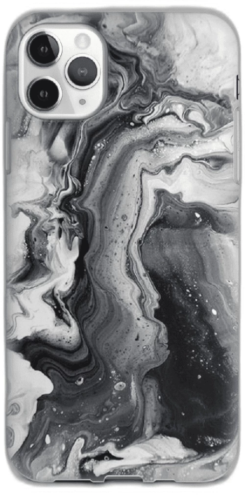 Marble Silicone case Θήκη για Iphone 11 Pro Max black-white 2