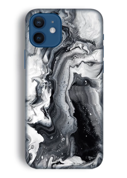 Marble Silicone case Θήκη για Iphone 11 black-white 2